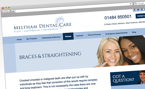 Meltham Dental Care, Website Design & Build - image 2